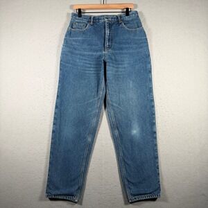 Vintage Eddie Bauer Flannel Lined Jeans Womens 12 Medium Wash High Rise Straight